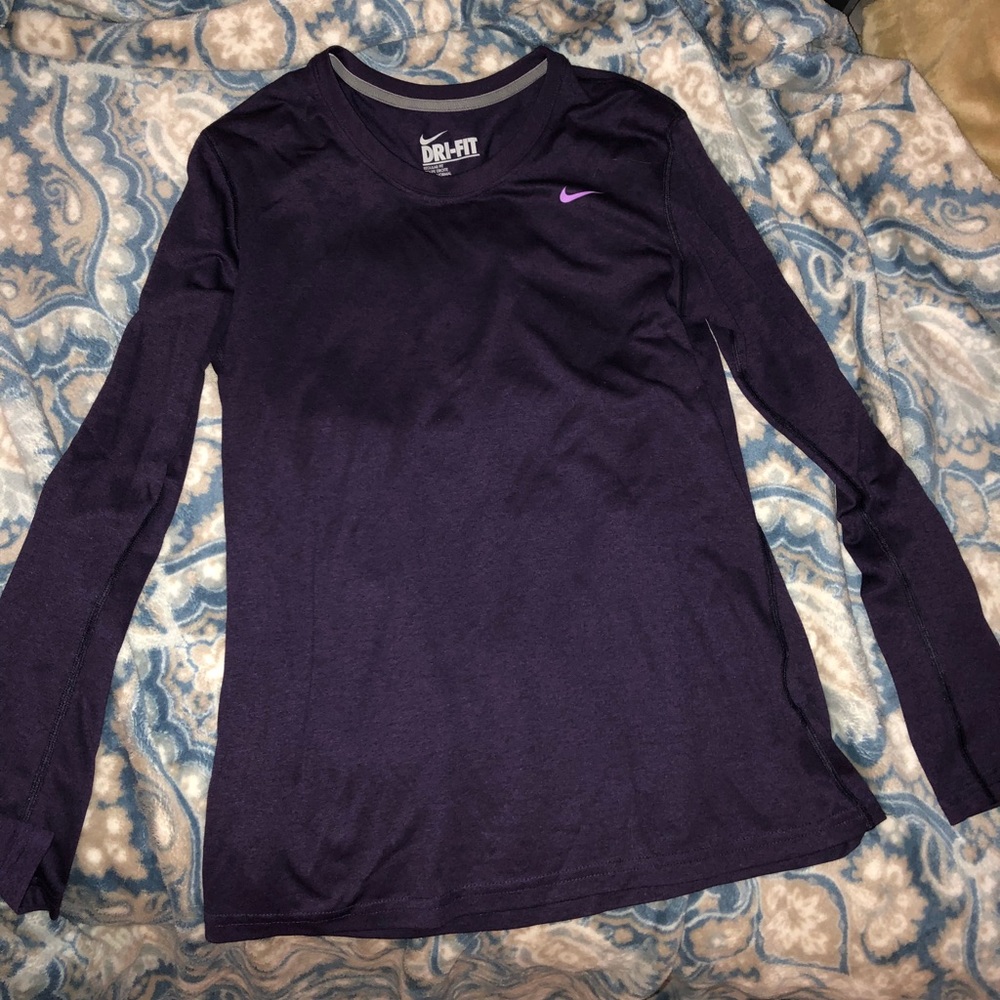 SOLD NIKE Purple Dri-Fit Long Sleeve - Picture 2 of 4